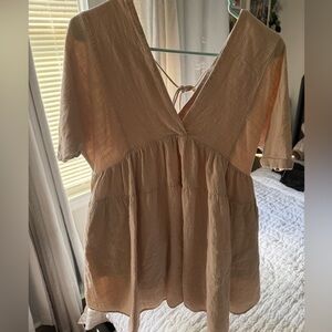 Women's Tan V-Neck dress